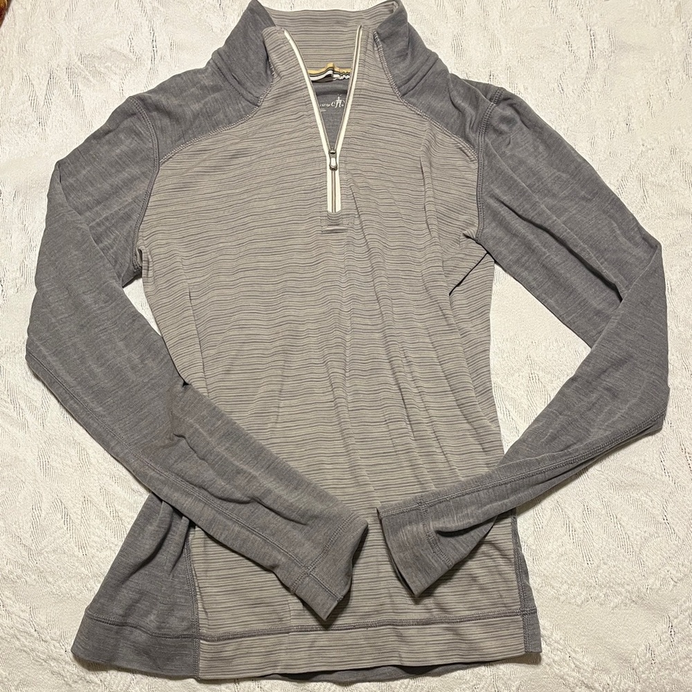 Smartwool Gray Long Sleeve Quarter-Zip Top
